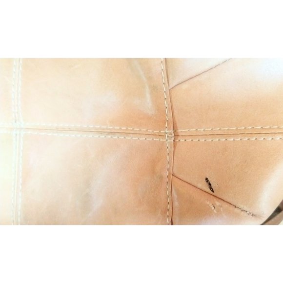 Tan brown leather shoulder purse/light brown leather hand bag - Picture 7 of 7